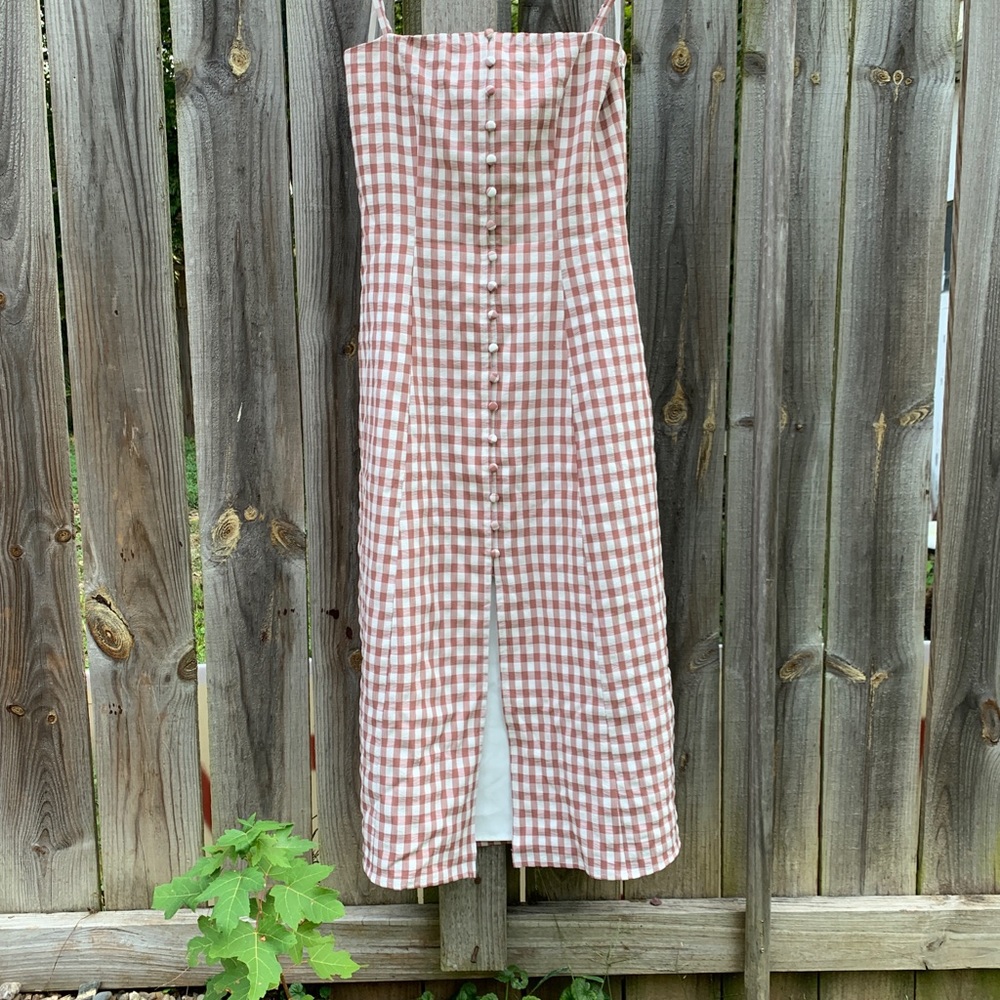 Privacy Pleas checkered dress, spaghetti strap, S
